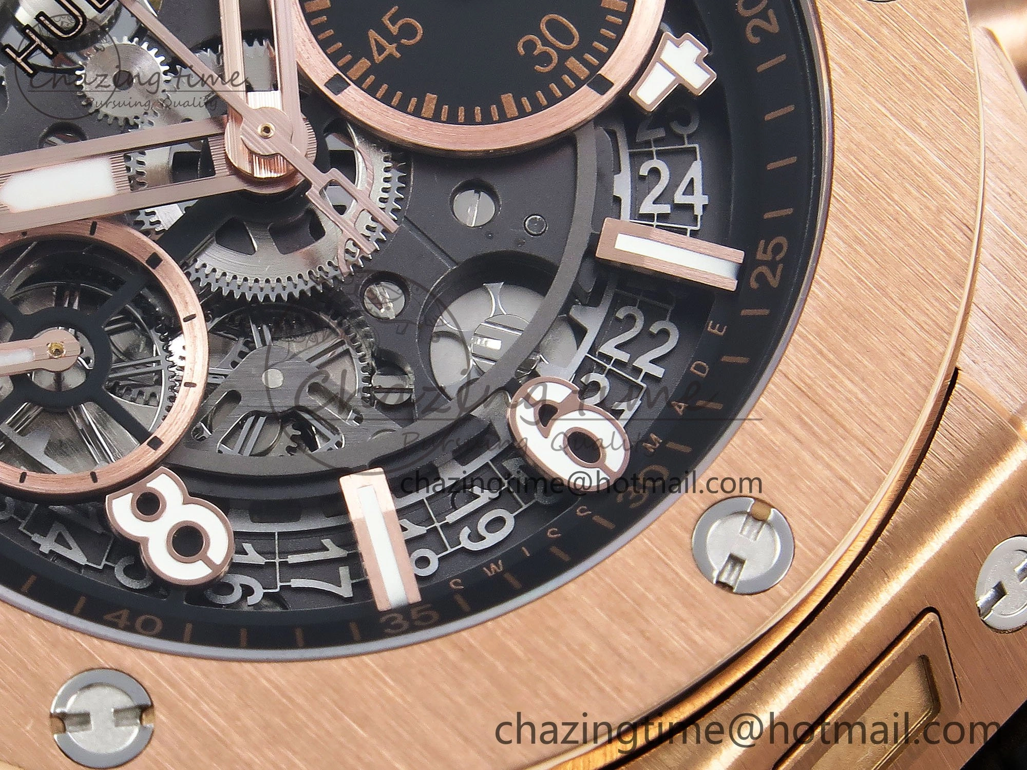 Big Bang Unico 42mm RG BBF 1:1 Best Edition Skeleton Dial on Black Rubber Strap A1280 V ModernLook 6730