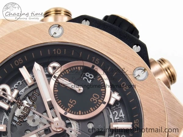 Big Bang Unico 42mm RG BBF 1:1 Best Edition Skeleton Dial on Black Rubber Strap A1280 V ModernLook 6730