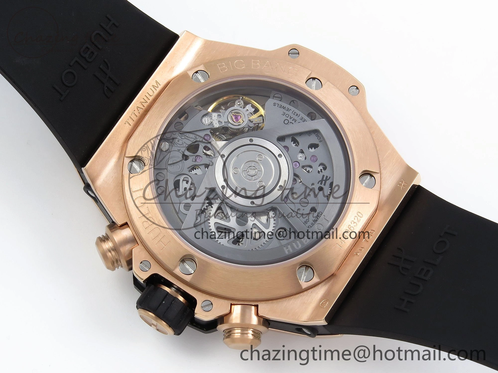 Big Bang Unico 42mm RG BBF 1:1 Best Edition Skeleton Dial on Black Rubber Strap A1280 V ModernLook 6730