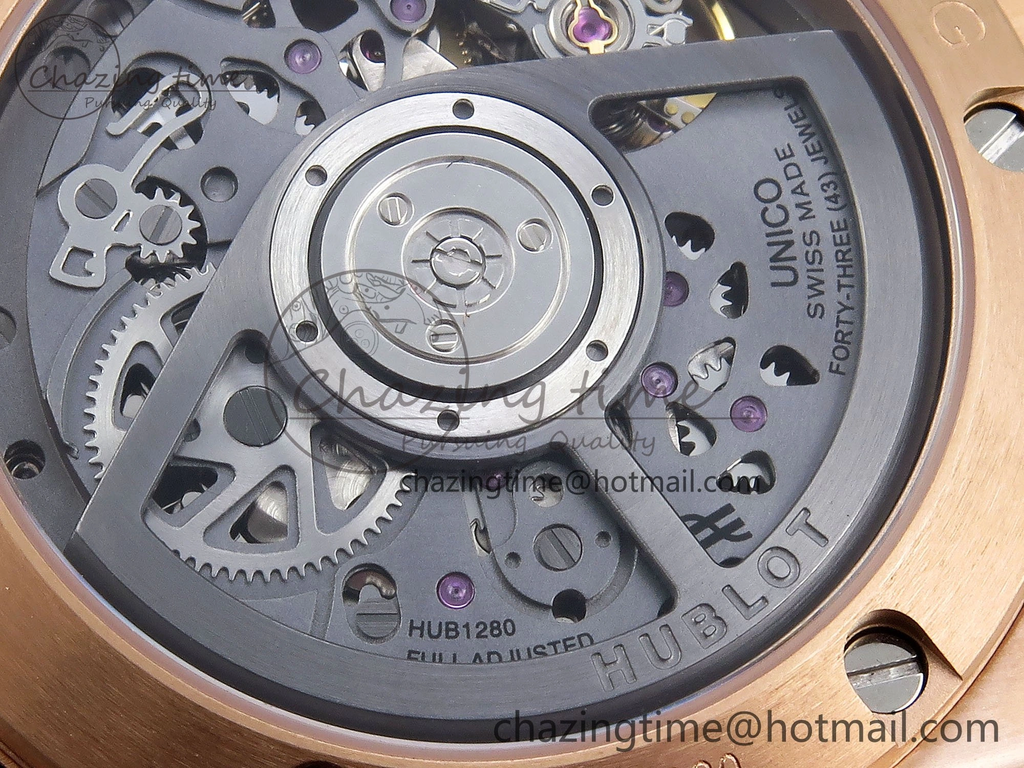 Big Bang Unico 42mm RG BBF 1:1 Best Edition Skeleton Dial on Black Rubber Strap A1280 V ModernLook 6730