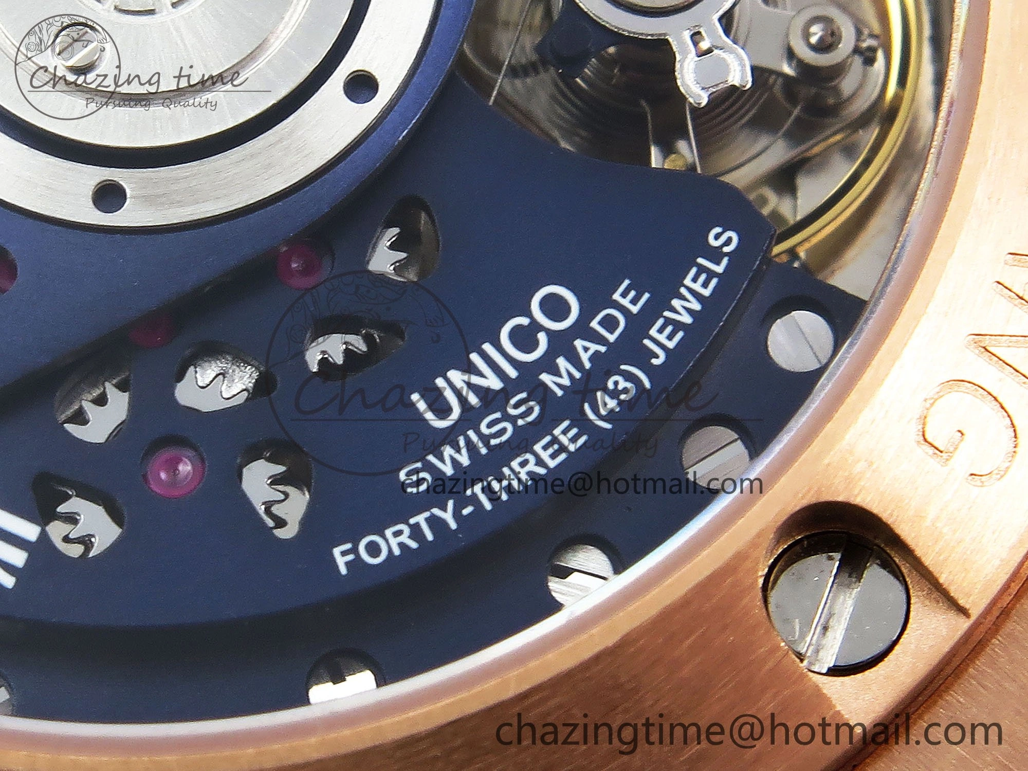 Trendsetting Big Bang Unico 42mm RG BBF 1:1 Best Edition Skeleton Dial on Blue Rubber Strap A1280 V 6732