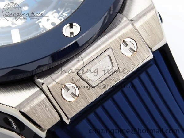 Cozy Big Bang Unico 42mm SS BBF 1:1 Best Edition Skeleton Dial Blue Ceramic Bezel on Blue Rubber Strap A1280 V 6727