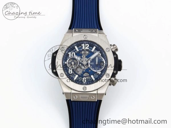 Modern Big Bang Unico 42mm SS BBF 1:1 Best Edition Skeleton Dial on Blue Rubber Strap A1280 V 6726
