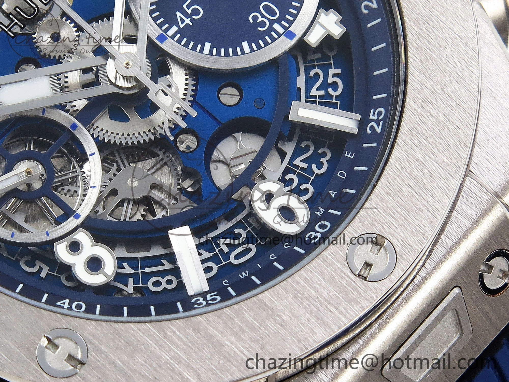 Modern Big Bang Unico 42mm SS BBF 1:1 Best Edition Skeleton Dial on Blue Rubber Strap A1280 V 6726
