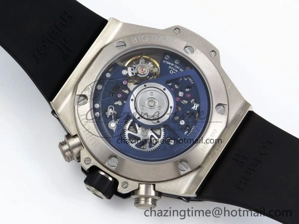 Modern Big Bang Unico 42mm SS BBF 1:1 Best Edition Skeleton Dial on Blue Rubber Strap A1280 V 6726
