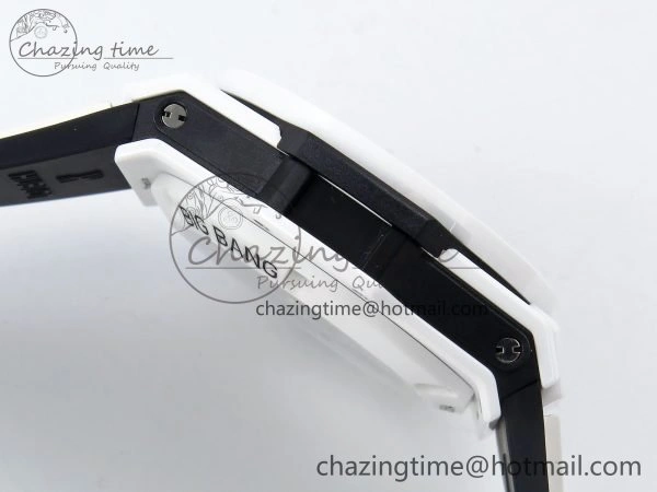 Lightweight Big Bang Unico 42mm White Ceramic BBF 1:1 Best Edition Skeleton Dial on White Rubber Strap A1280 V 6723
