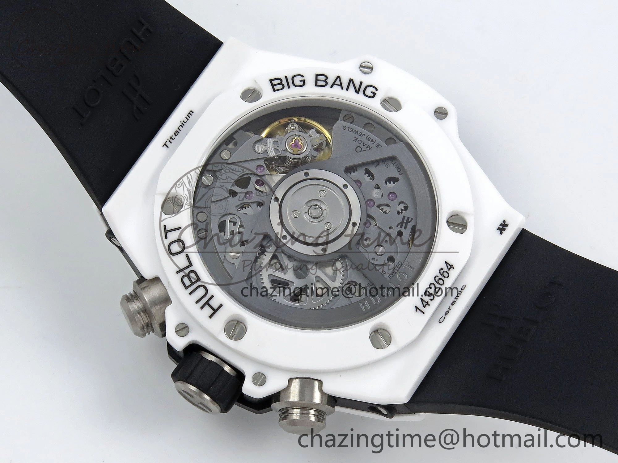 Lightweight Big Bang Unico 42mm White Ceramic BBF 1:1 Best Edition Skeleton Dial on White Rubber Strap A1280 V 6723