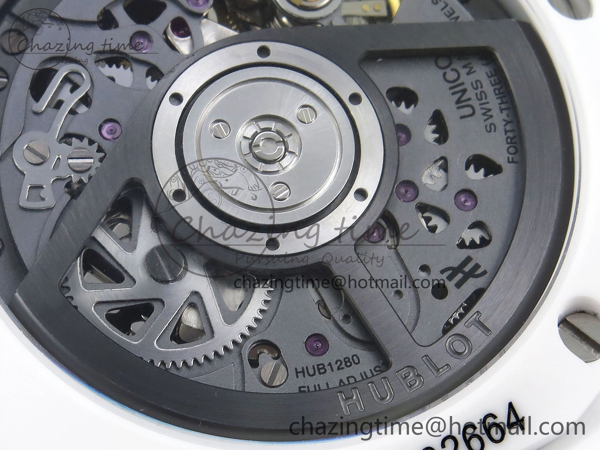 Lightweight Big Bang Unico 42mm White Ceramic BBF 1:1 Best Edition Skeleton Dial on White Rubber Strap A1280 V 6723