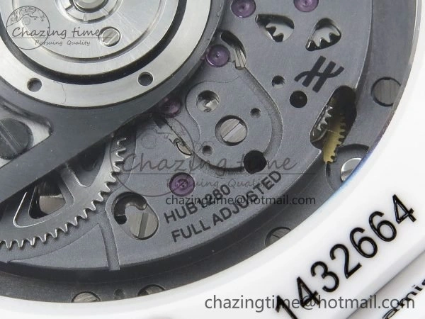 Lightweight Big Bang Unico 42mm White Ceramic BBF 1:1 Best Edition Skeleton Dial on White Rubber Strap A1280 V 6723