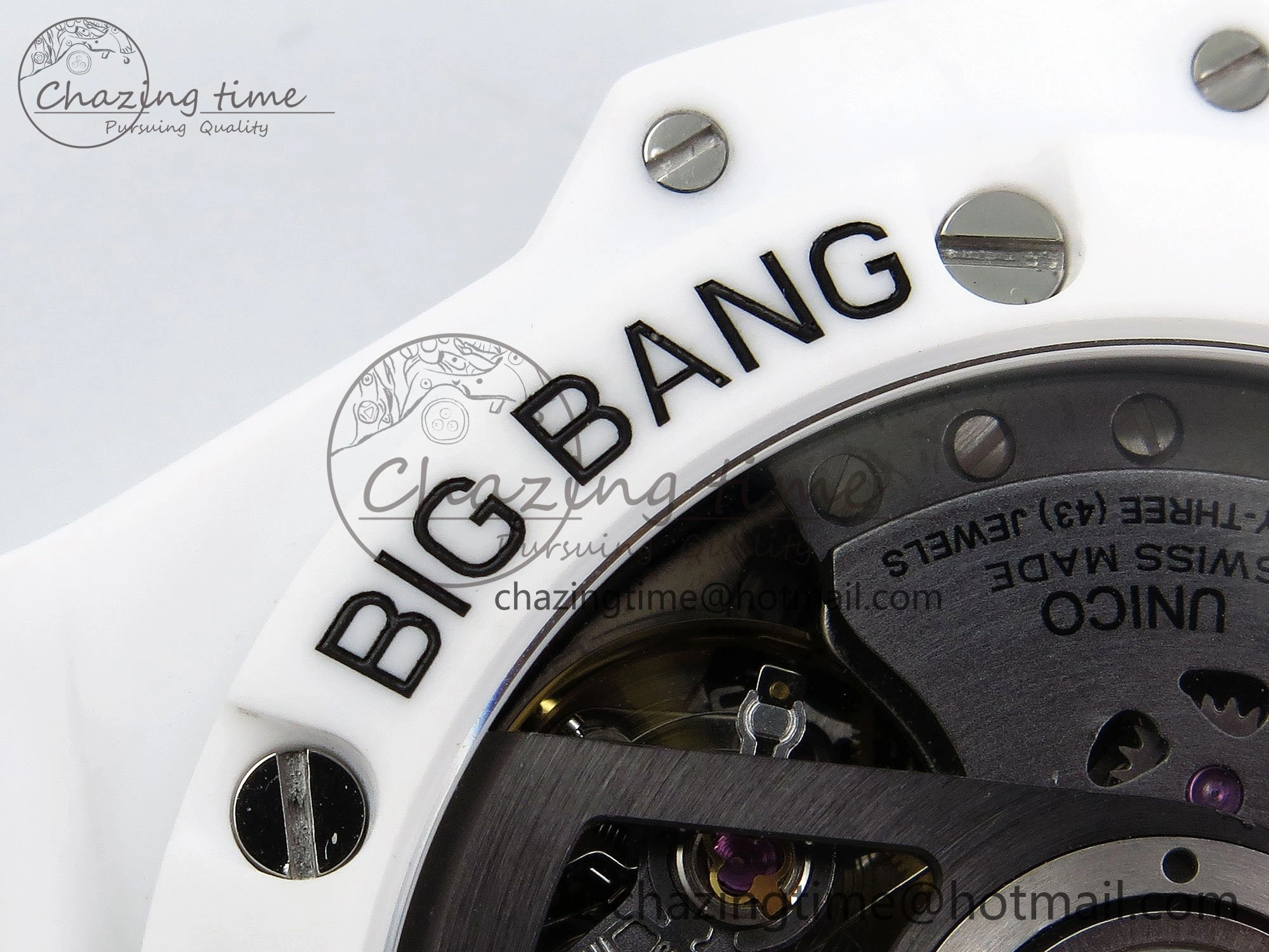 Lightweight Big Bang Unico 42mm White Ceramic BBF 1:1 Best Edition Skeleton Dial on White Rubber Strap A1280 V 6723