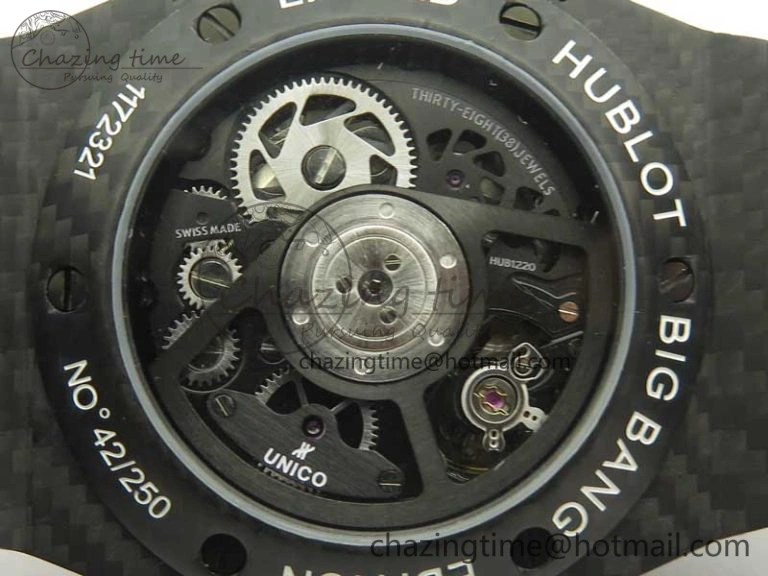 Big Bang Unico 45.5mm Carbon 3AF Best Edition Black Skeleton Dial On Rubber Strap A Bold 6881