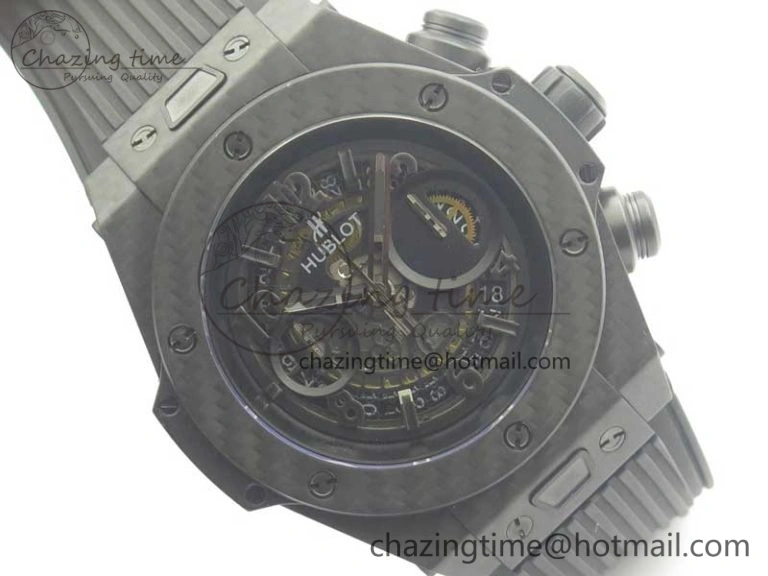 Big Bang Unico 45.5mm Carbon 3AF Best Edition Black Skeleton Dial On Rubber Strap A Bold 6881