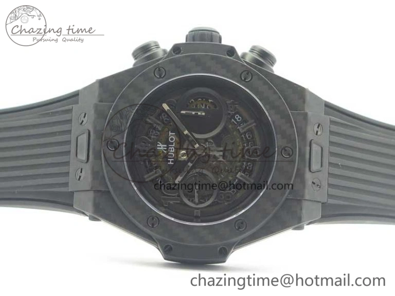 Big Bang Unico 45.5mm Carbon 3AF Best Edition Black Skeleton Dial On Rubber Strap A Bold 6881