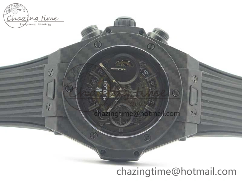 Big Bang Unico 45.5mm Carbon 3AF Best Edition Black Skeleton Dial On Rubber Strap A Bold 6881