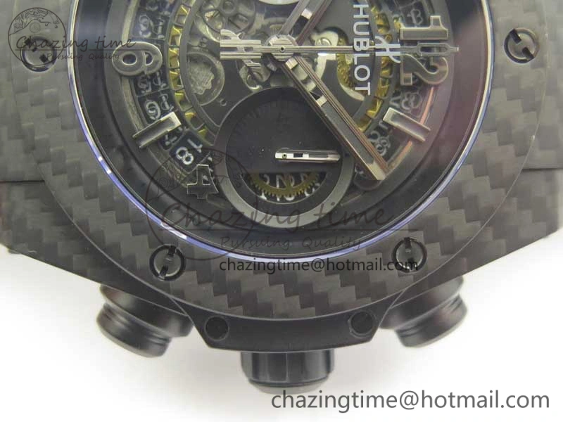 Big Bang Unico 45.5mm Carbon 3AF Best Edition Black Skeleton Dial On Rubber Strap A Bold 6881