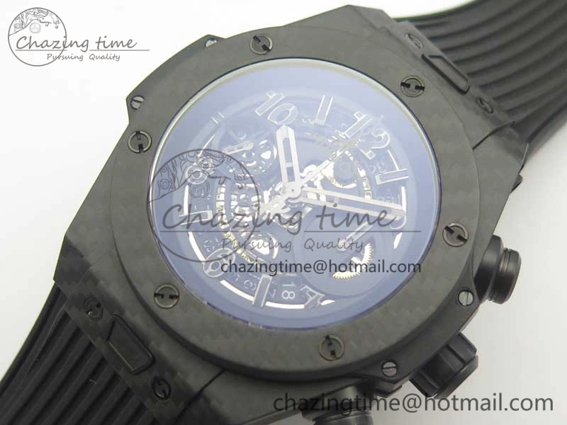Big Bang Unico 45.5mm Carbon 3AF Best Edition Black Skeleton Dial On Rubber Strap A Bold 6881