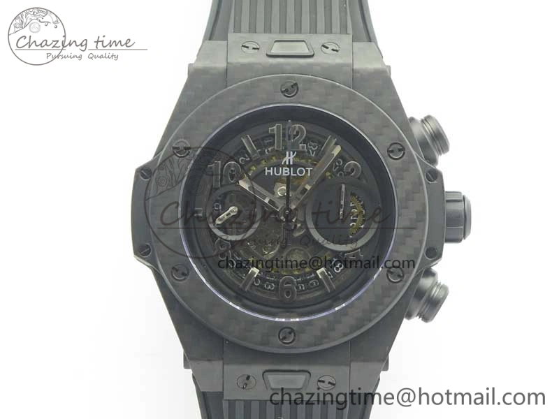 Big Bang Unico 45.5mm Carbon 3AF Best Edition Black Skeleton Dial On Rubber Strap A Bold 6881