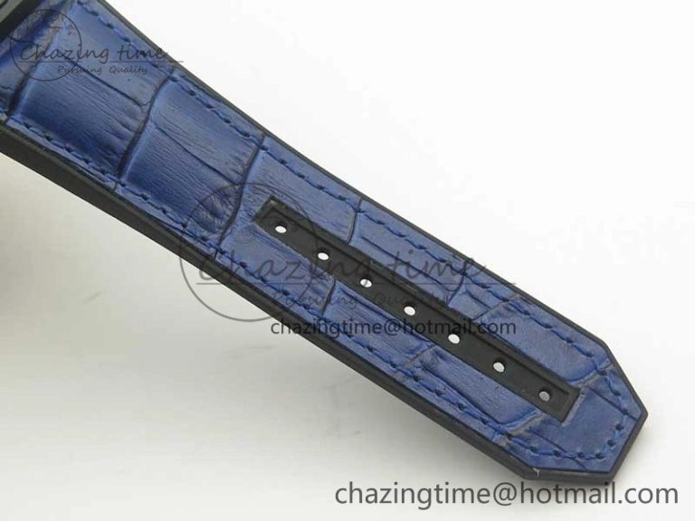 Big Bang Unico 45.5mm DLC 3AF Best Edition Blue Skeleton Dial On Blue Gummy Strap A Lightweight 6887