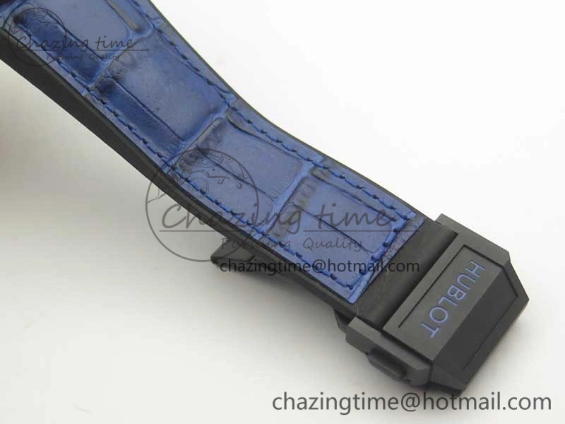 Big Bang Unico 45.5mm DLC 3AF Best Edition Blue Skeleton Dial On Blue Gummy Strap A Lightweight 6887