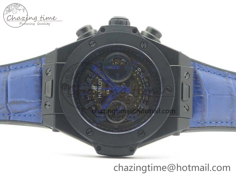 Big Bang Unico 45.5mm DLC 3AF Best Edition Blue Skeleton Dial On Blue Gummy Strap A Lightweight 6887