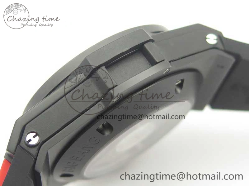 Big Bang Unico 45.5mm DLC 3AF Best Edition Gray Skeleton Dial On Red Rubber Strap A Affordable 6883