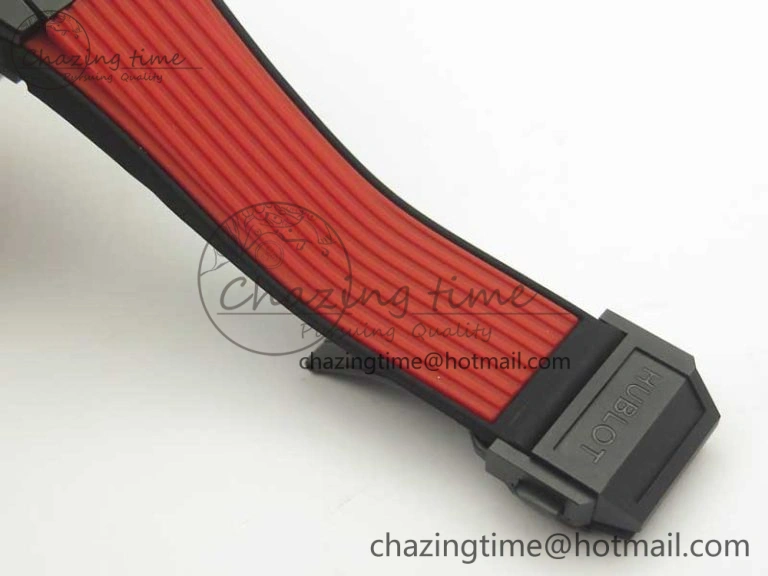 Big Bang Unico 45.5mm DLC 3AF Best Edition Gray Skeleton Dial On Red Rubber Strap A Affordable 6883