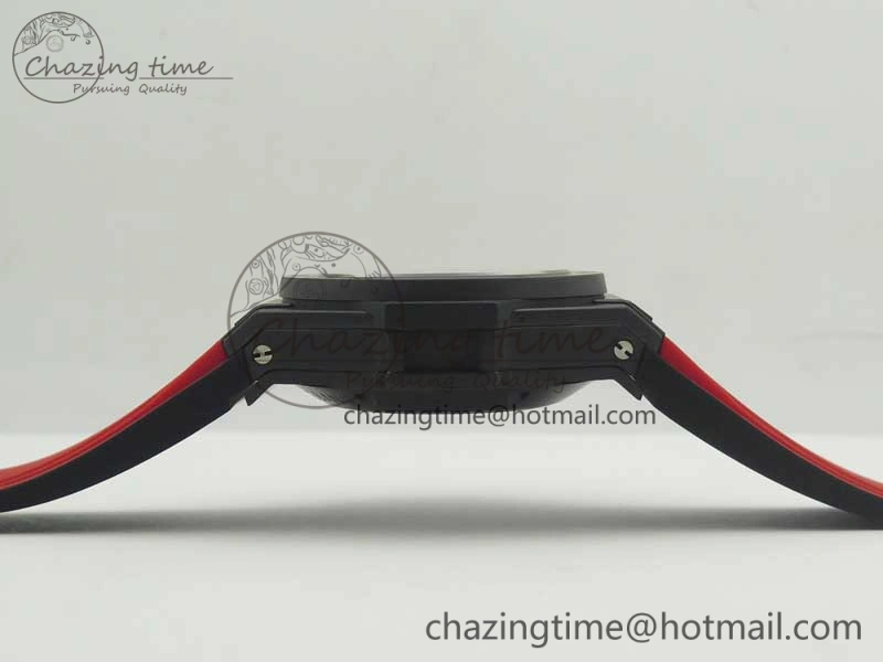 Big Bang Unico 45.5mm DLC 3AF Best Edition Gray Skeleton Dial On Red Rubber Strap A Affordable 6883