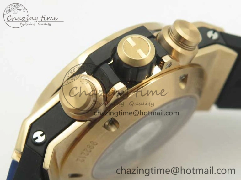 Durable Big Bang Unico 45.5mm RG 3AF Best Edition Blue Skeleton Dial On Blue Rubber Strap A 6886