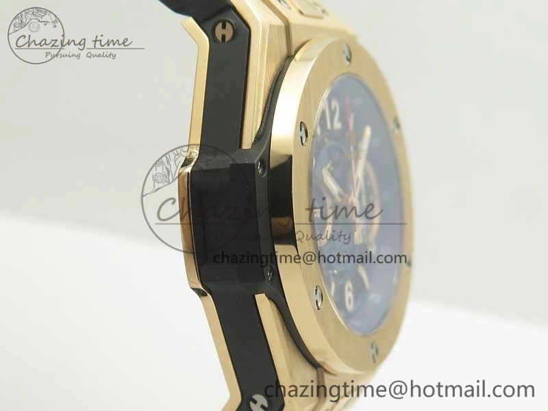 Durable Big Bang Unico 45.5mm RG 3AF Best Edition Blue Skeleton Dial On Blue Rubber Strap A 6886