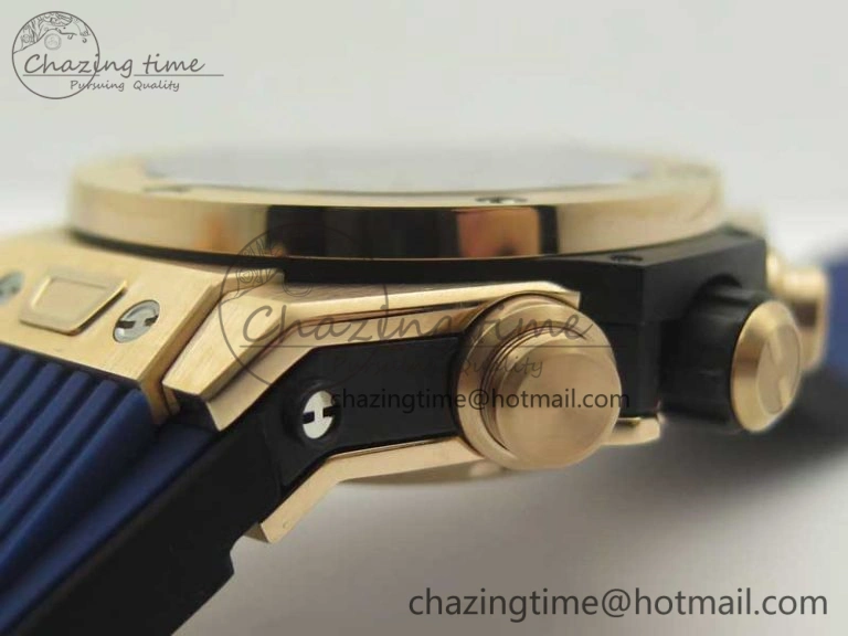 Durable Big Bang Unico 45.5mm RG 3AF Best Edition Blue Skeleton Dial On Blue Rubber Strap A 6886