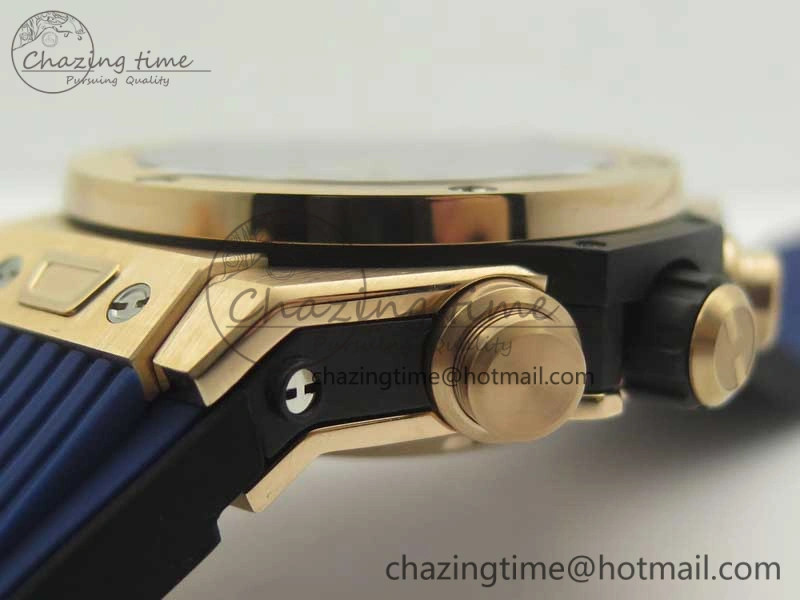 Durable Big Bang Unico 45.5mm RG 3AF Best Edition Blue Skeleton Dial On Blue Rubber Strap A 6886