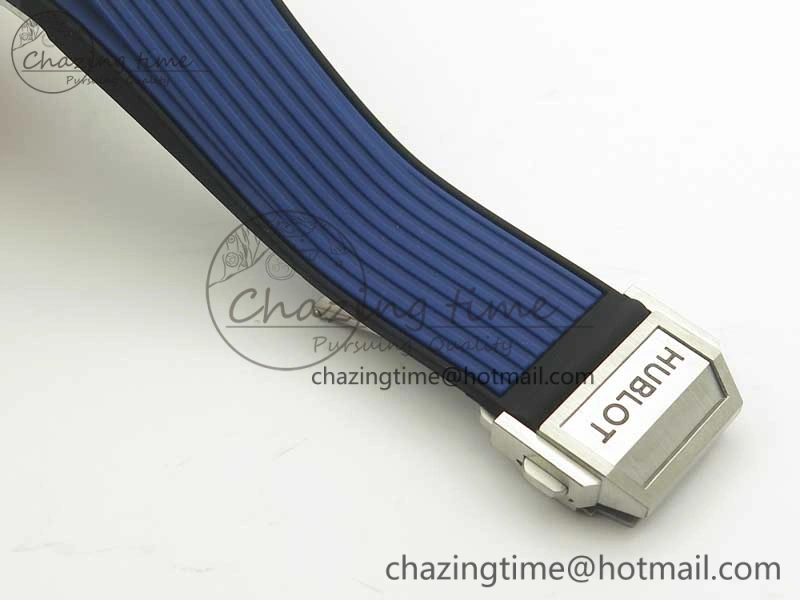 Big Bang Unico 45.5mm SS 3AF Best Edition Blue Skeleton Dial On Gummy Strap A Flexible 6884