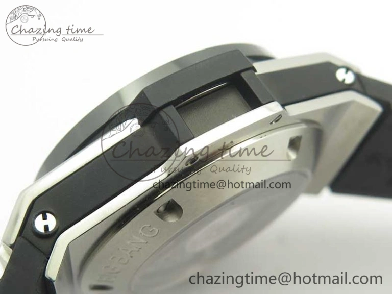 Big Bang Unico 45.5mm SS Ceramic 3AF Best Edition Gray Skeleton Dial On Gummy Strap A Elegant 6885