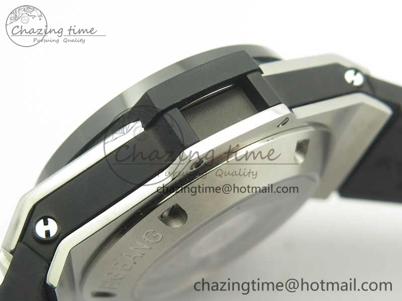 Big Bang Unico 45.5mm SS Ceramic 3AF Best Edition Gray Skeleton Dial On Gummy Strap A Elegant 6885