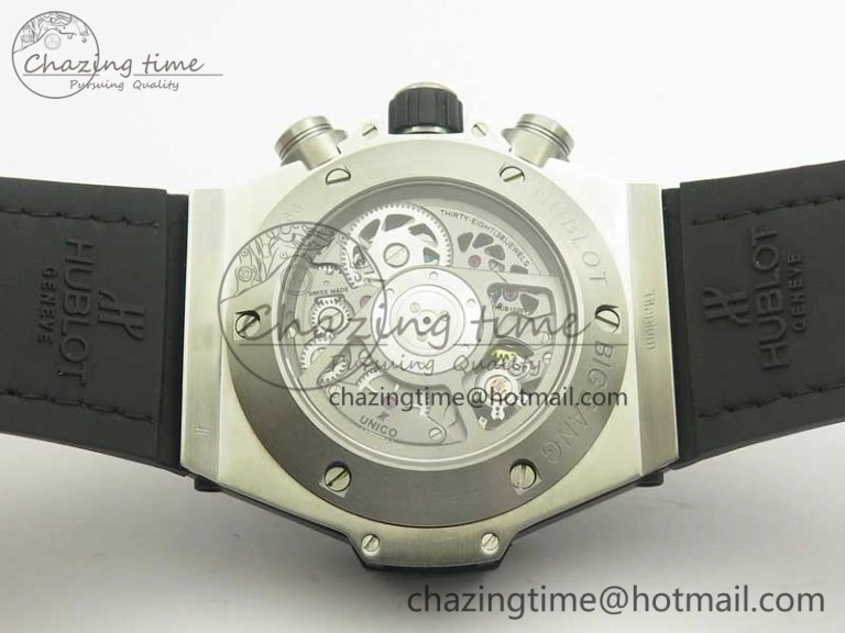 Big Bang Unico 45.5mm SS Ceramic 3AF Best Edition Gray Skeleton Dial On Gummy Strap A Elegant 6885