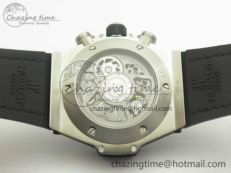 Big Bang Unico 45.5mm SS Ceramic 3AF Best Edition Gray Skeleton Dial On Gummy Strap A Elegant 6885