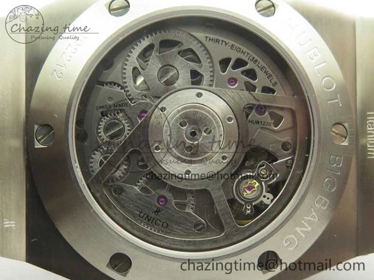 Big Bang Unico 45.5mm SS Ceramic 3AF Best Edition Gray Skeleton Dial On Gummy Strap A Elegant 6885