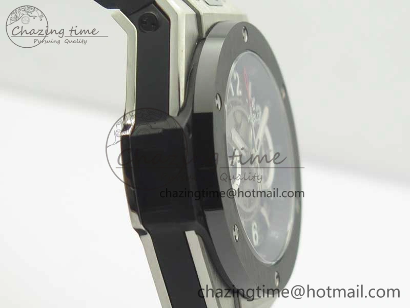 Big Bang Unico 45.5mm SS Ceramic 3AF Best Edition Gray Skeleton Dial On Gummy Strap A Elegant 6885