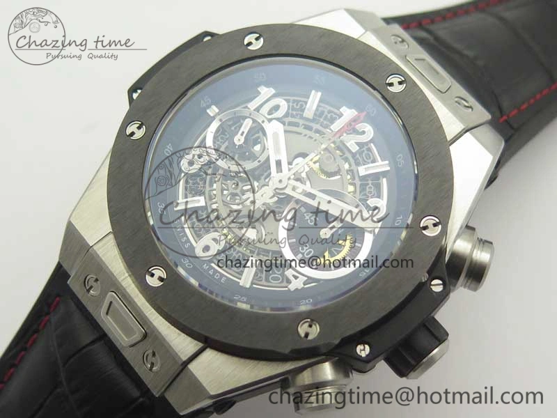 Big Bang Unico 45.5mm SS Ceramic 3AF Best Edition Gray Skeleton Dial On Gummy Strap A Elegant 6885