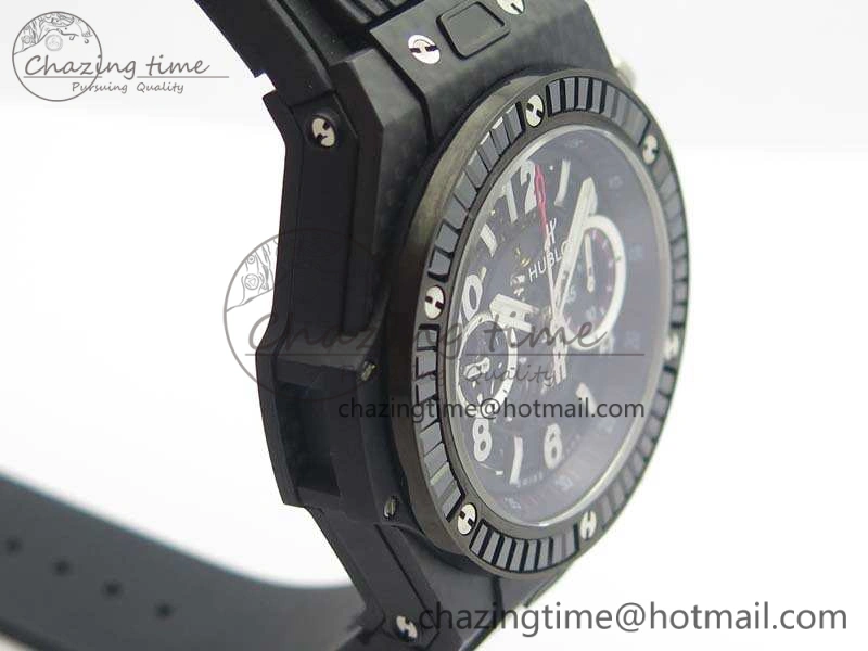 Reliable Big Bang Unico 45mm Carbon 3AF Best Edition Black Dial Diamond Bezel On Rubber Strap A 6920