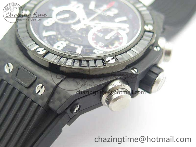 Reliable Big Bang Unico 45mm Carbon 3AF Best Edition Black Dial Diamond Bezel On Rubber Strap A 6920