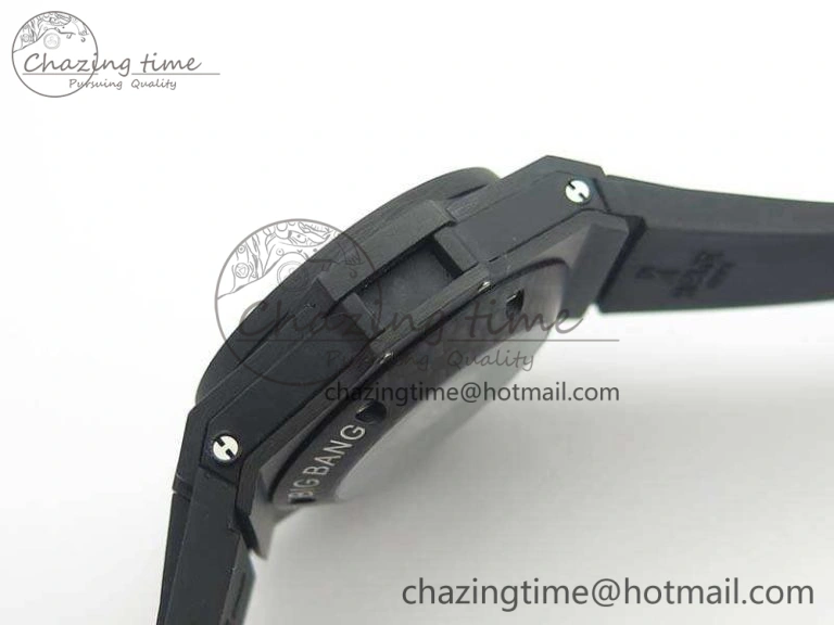 Big Bang Unico 45mm Carbon 3AF Best Edition Gray Dial Crystal Bezel On Rubber Strap A Stylish 6919