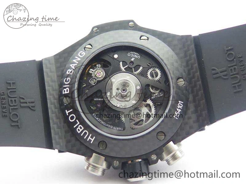 Big Bang Unico 45mm Carbon 3AF Best Edition Gray Dial Crystal Bezel On Rubber Strap A Stylish 6919