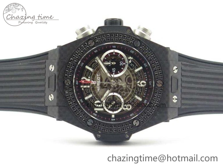 Big Bang Unico 45mm Carbon 3AF Best Edition Gray Dial Diamond Bezel On Rubber Strap A FastDry 6921