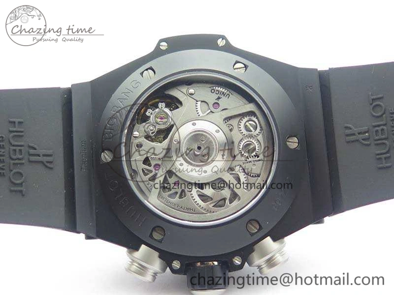 Big Bang Unico 45mm DLC 3AF Best Edition Black Dial Ceramic Bezel On Rubber Strap A DailyWear 6925