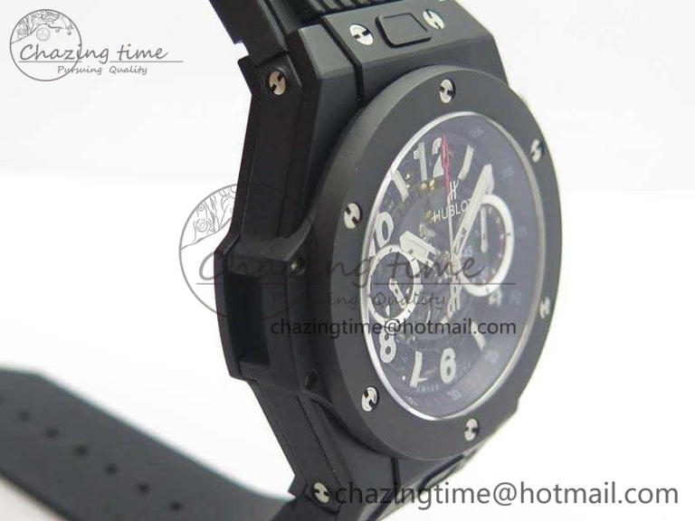 Big Bang Unico 45mm DLC 3AF Best Edition Black Dial Ceramic Bezel On Rubber Strap A DailyWear 6925