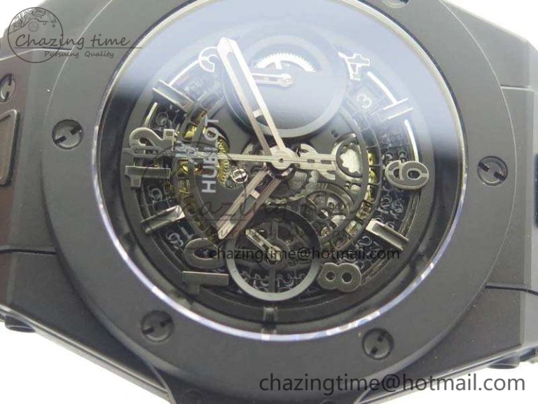 Big Bang Unico 45mm DLC 3AF Best Edition Black Black Dial On Rubber Strap A Sleek 6918