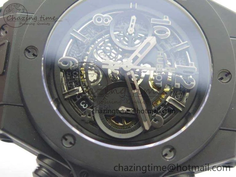 Big Bang Unico 45mm DLC 3AF Best Edition Black Black Dial On Rubber Strap A Sleek 6918
