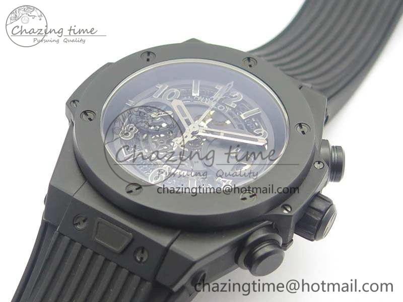Big Bang Unico 45mm DLC 3AF Best Edition Black Black Dial On Rubber Strap A Sleek 6918