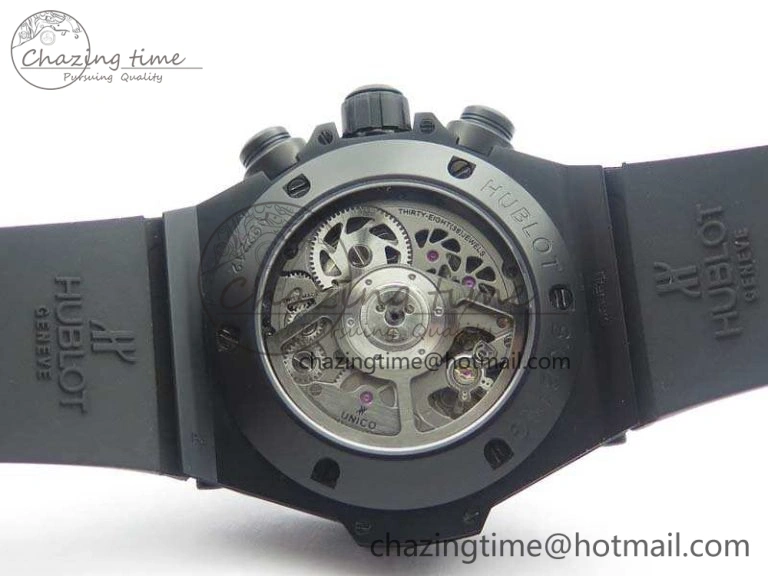Big Bang Unico 45mm DLC 3AF Best Edition Black Black Dial On Rubber Strap A Sleek 6918